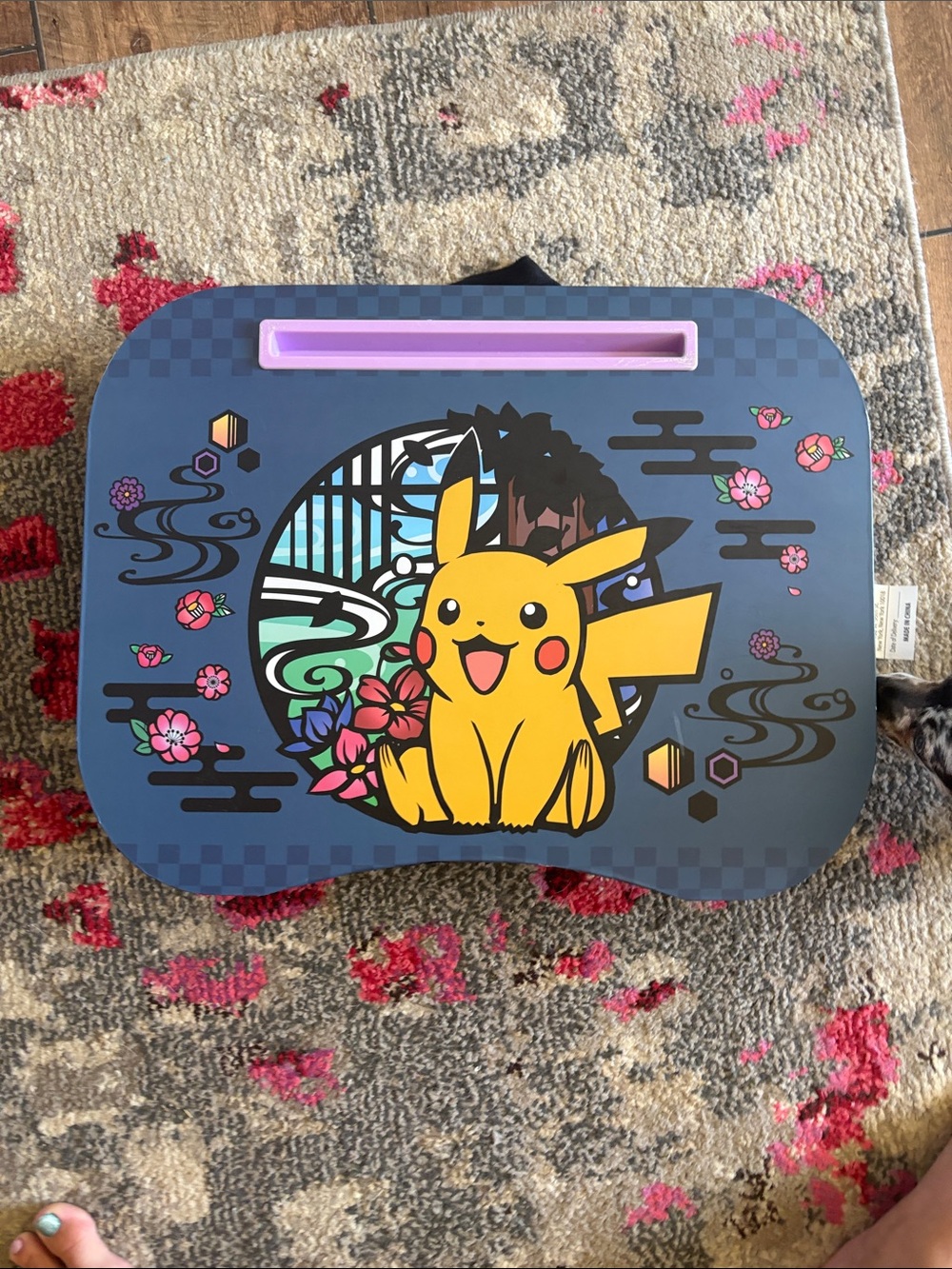 Pikachu Decorative Lap Tray - Yellow & Navy Blue Design